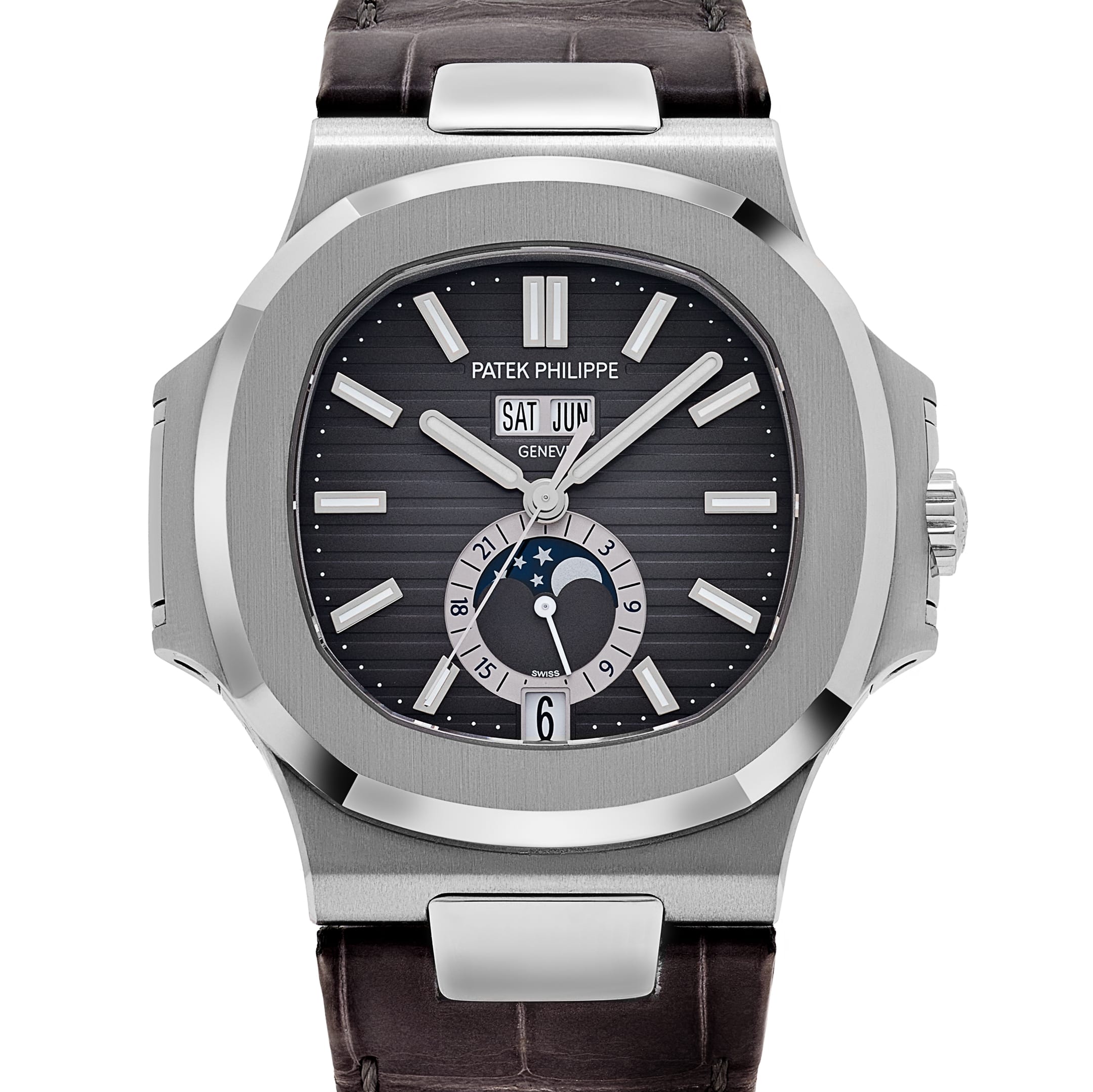 Patek Philippe Nautilus 5726A-001 Annual Calendar Moon Phases Stainless Steel Black Dial (2024)