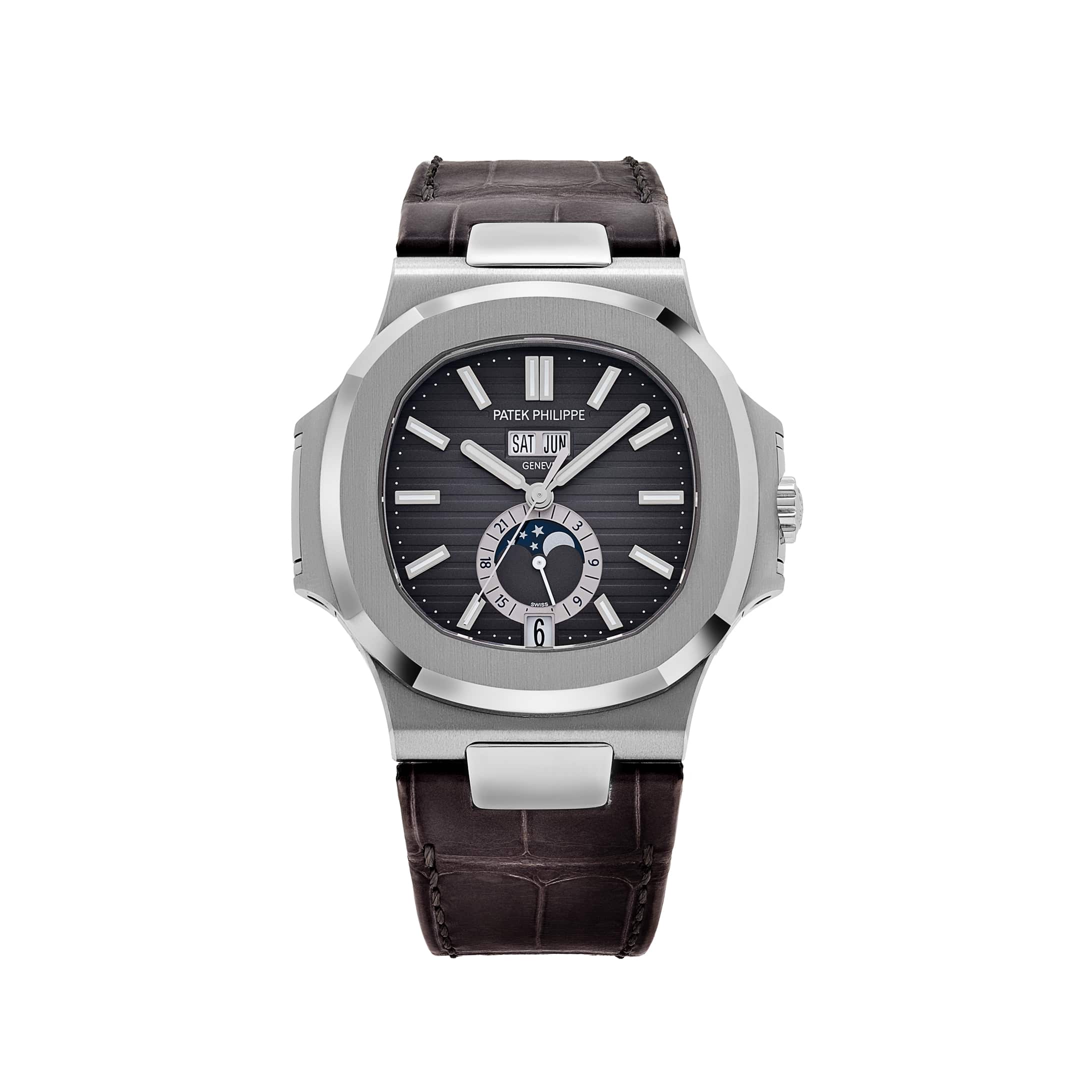 Patek Philippe Nautilus 5726A-001 Annual Calendar Moon Phases Stainless Steel Black Dial (2024)