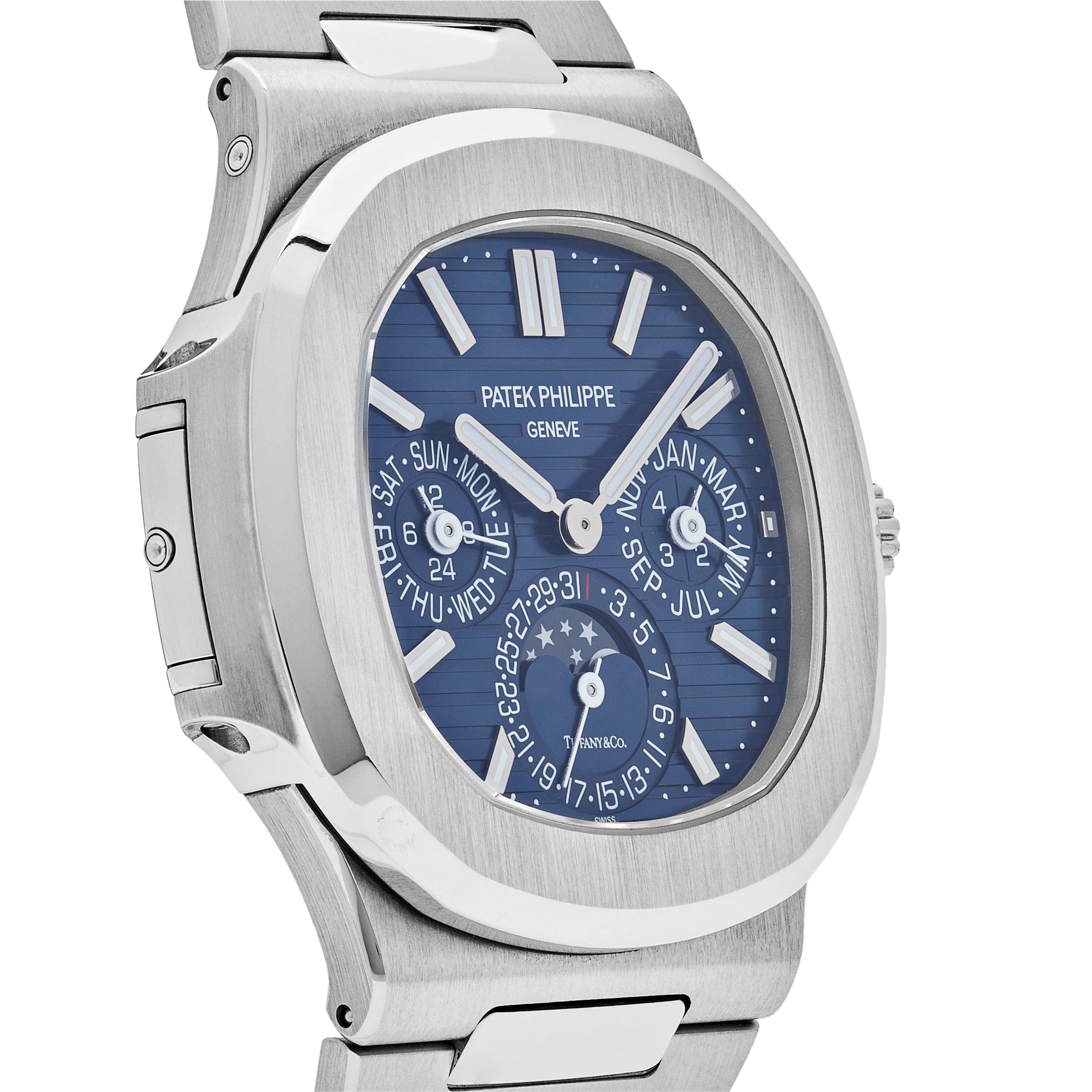 Patek Philippe Nautilus 5740/1G-001 Tiffany&Co. Perpetual Calendar Moon Phase White Gold  Blue Dial (2019)