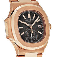 Thumbnail for Luxury Watch Patek Philippe Nautilus Chronograph Date Rose Gold Tiffany & Co. Dial 5980/1R-001 Wrist Aficionado