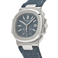 Thumbnail for Patek Philippe Nautilus 5980/60G-001 Flyback Chronograph White Gold Blue-Gray Dial (2024)