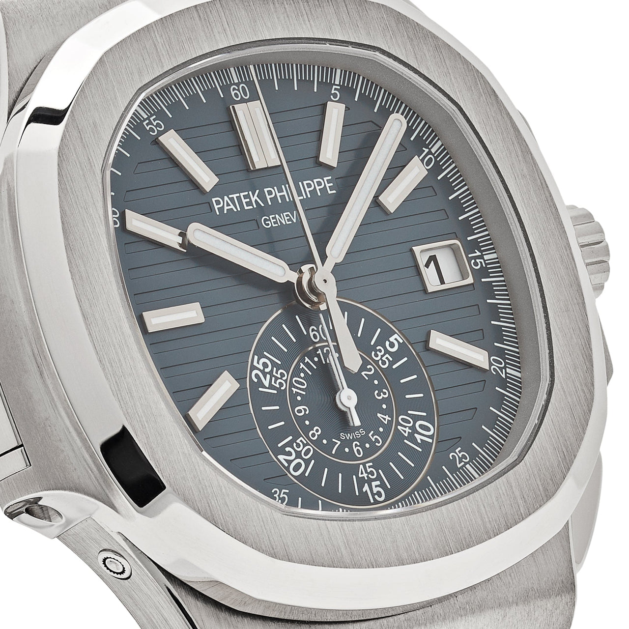 Patek Philippe Nautilus 5980/60G-001 Flyback Chronograph White Gold Blue-Gray Dial (2024)