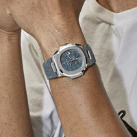 Thumbnail for Patek Philippe Nautilus 5980/60G-001 Flyback Chronograph White Gold Blue-Gray Dial (2024)