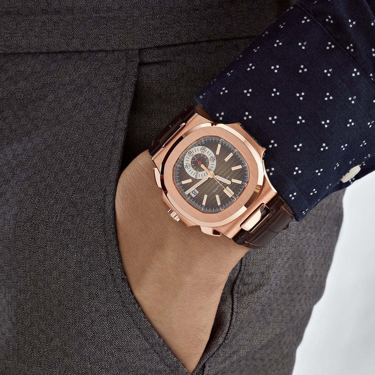 Luxury Watch Patek Philippe Nautilus Chronograph Date 5980R-001 (2023) Wrist Aficionado