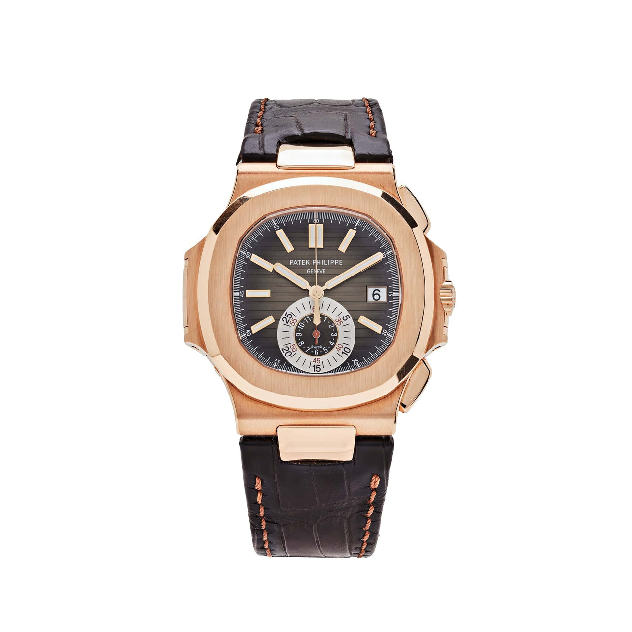 Patek Philippe Nautilus 5980R-001 Chronograph Date Rose Gold Brown Dial (2016)