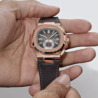 Thumbnail for Patek Philippe Nautilus 5980R-001 Chronograph Date Rose Gold Brown Dial (2017)