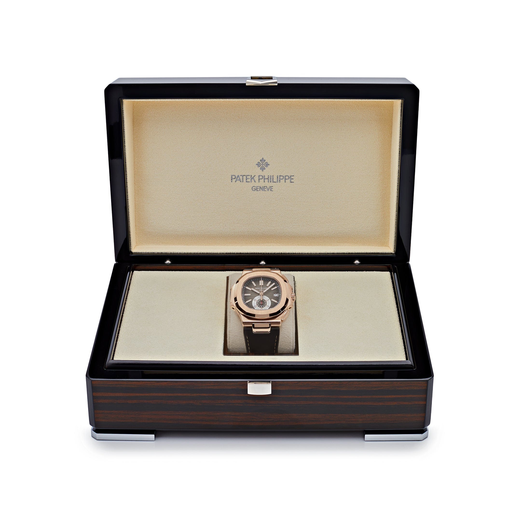 Patek Philippe Nautilus 5980R-001 Chronograph Rose Gold Brown Dial