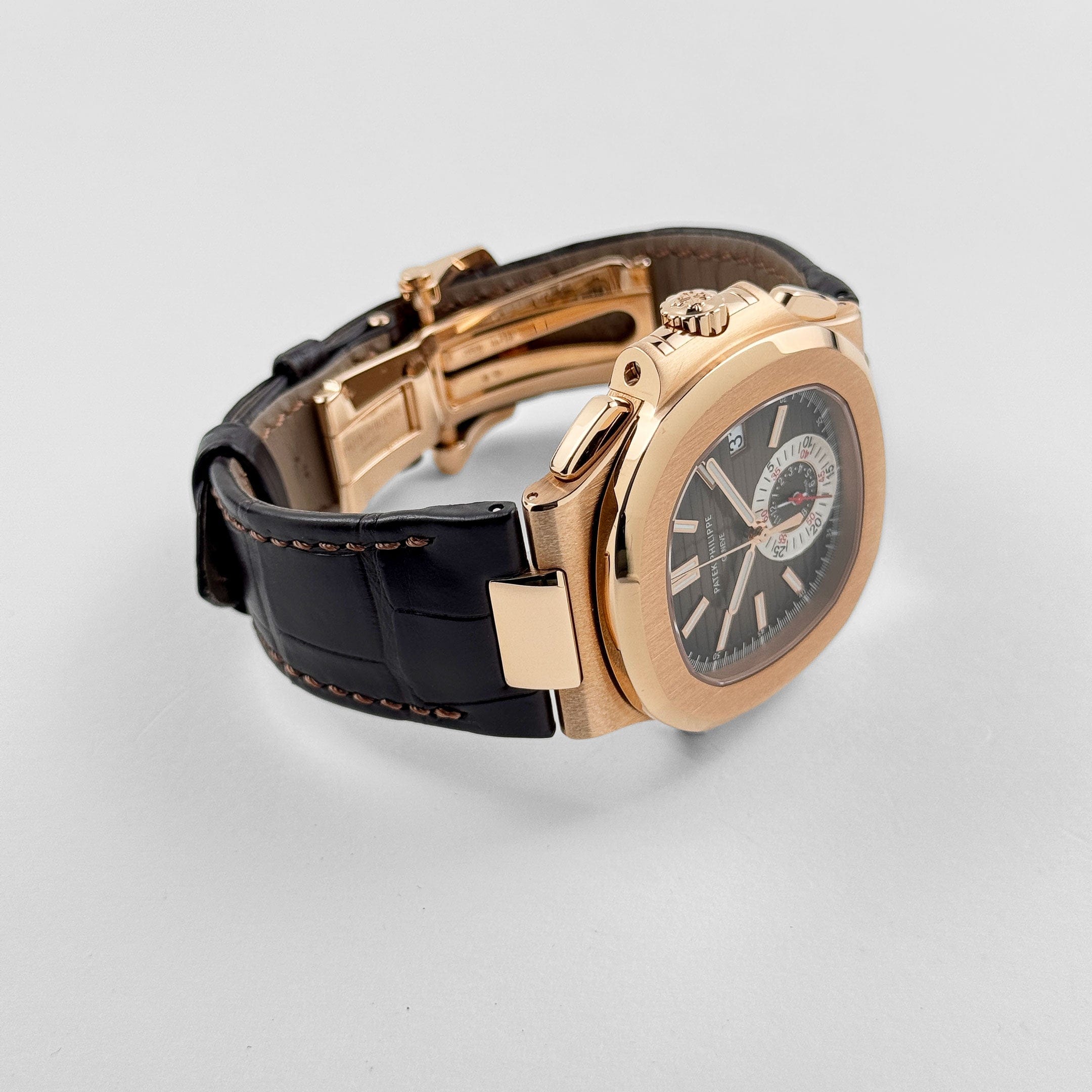 Patek Philippe Nautilus 5980R-001 Chronograph Rose Gold Brown Dial
