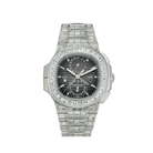 Patek Philippe Nautilus 5990/1400G-001 Flyback Chronograph White Gold Black Dial Diamond Set