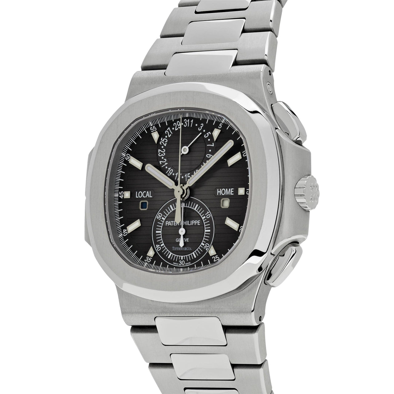 Luxury Watch Patek Philippe Nautilus Tiffany & Co. Travel Time Chronograph 5990/1A-001 Wrist Aficionado