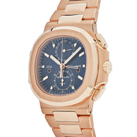 Thumbnail for Luxury Watch Patek Philippe Nautilus Travel Time Chronograph Rose Gold Blue Dial 5990/1R-001 (2023) Wrist Aficionado