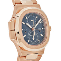 Thumbnail for Luxury Watch Patek Philippe Nautilus Travel Time Chronograph Rose Gold Blue Dial 5990/1R-001 (2023) Wrist Aficionado