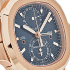 Patek Philippe Nautilus 5990/1R-001 Travel Time Chronograph Rose Gold Blue Dial