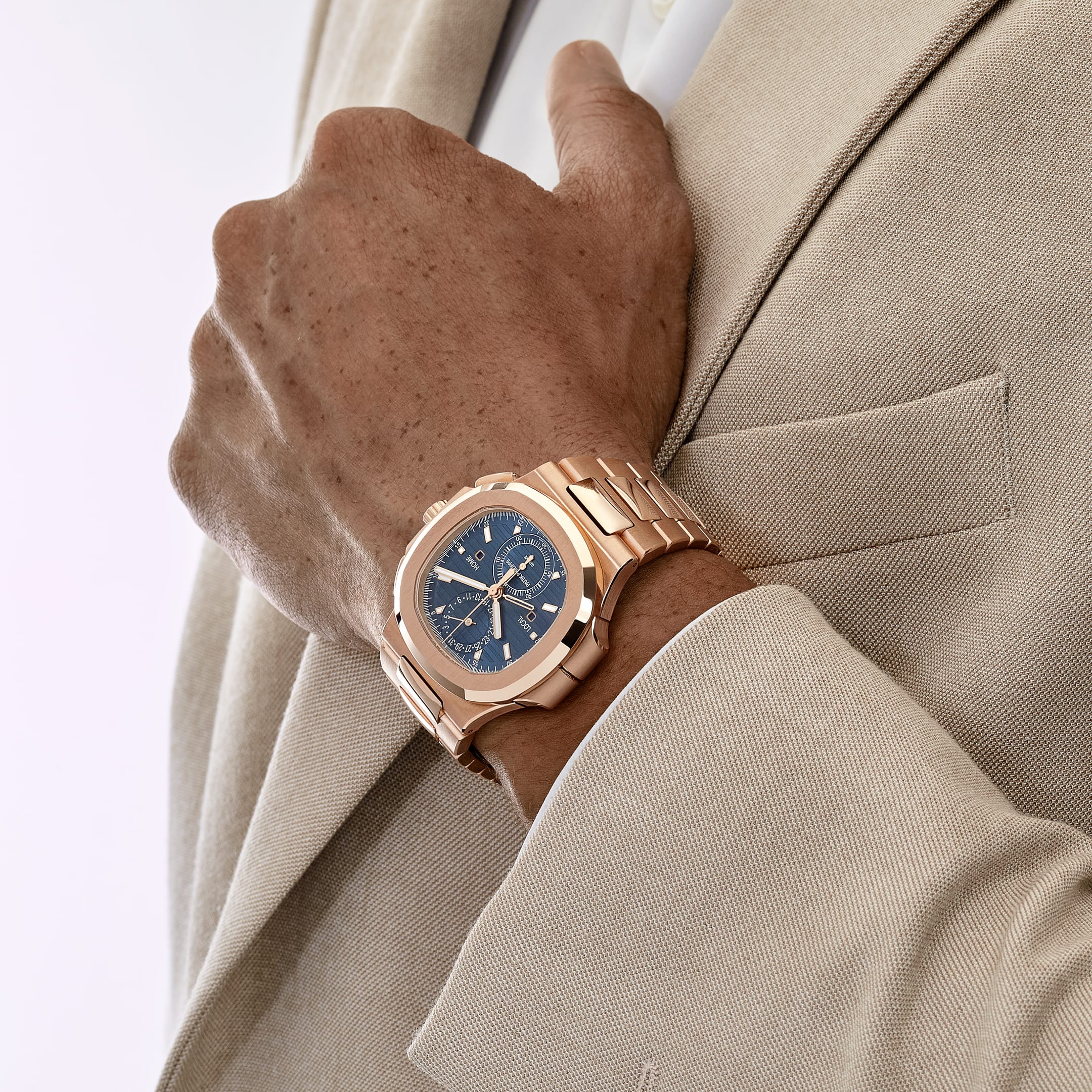 Patek Philippe Nautilus 5990/1R-001 Travel Time Flyback Chronograph Rose Gold Blue Dial (2024)