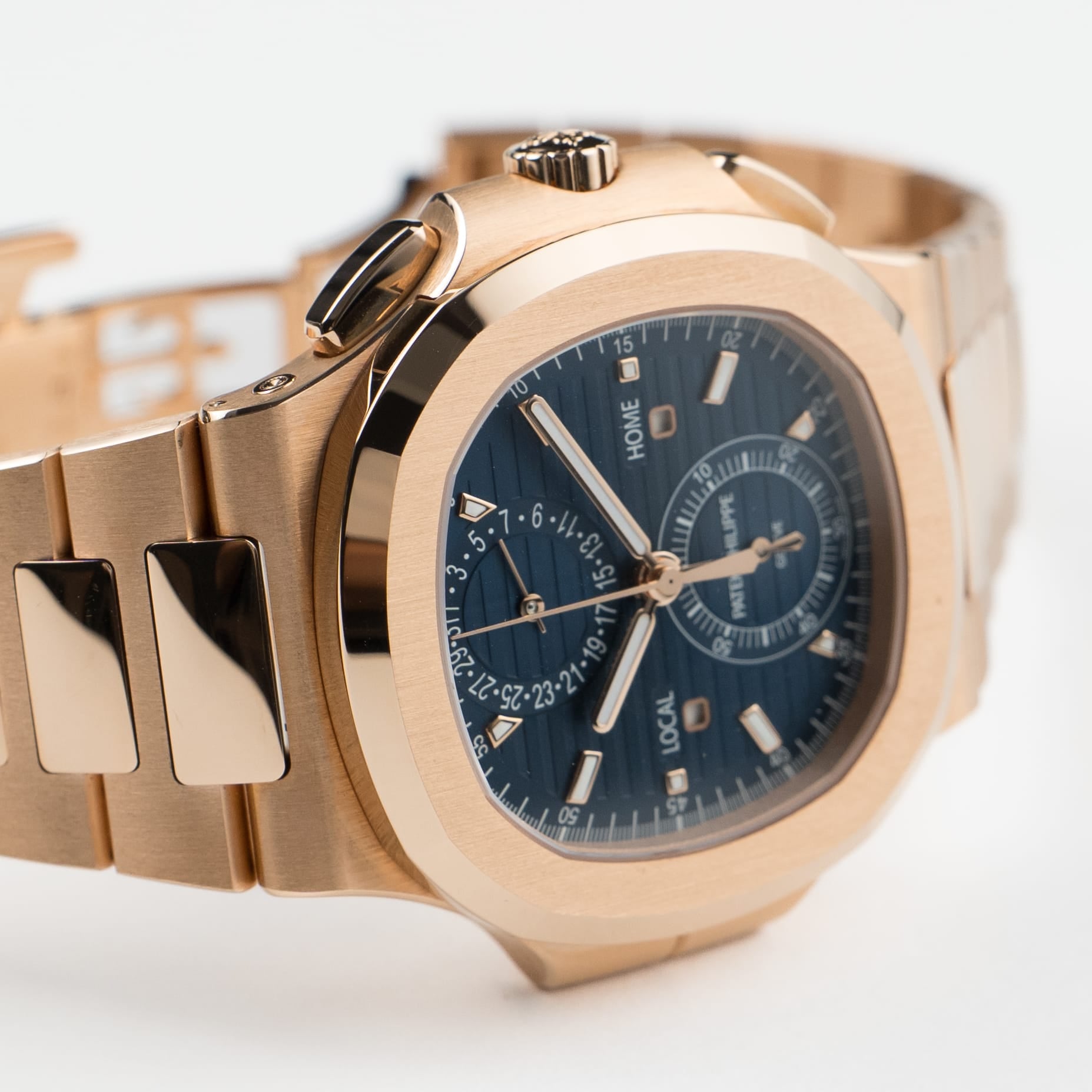 Patek Philippe Nautilus 5990/1R-001 Travel Time Flyback Chronograph Rose Gold Blue Dial (2024)