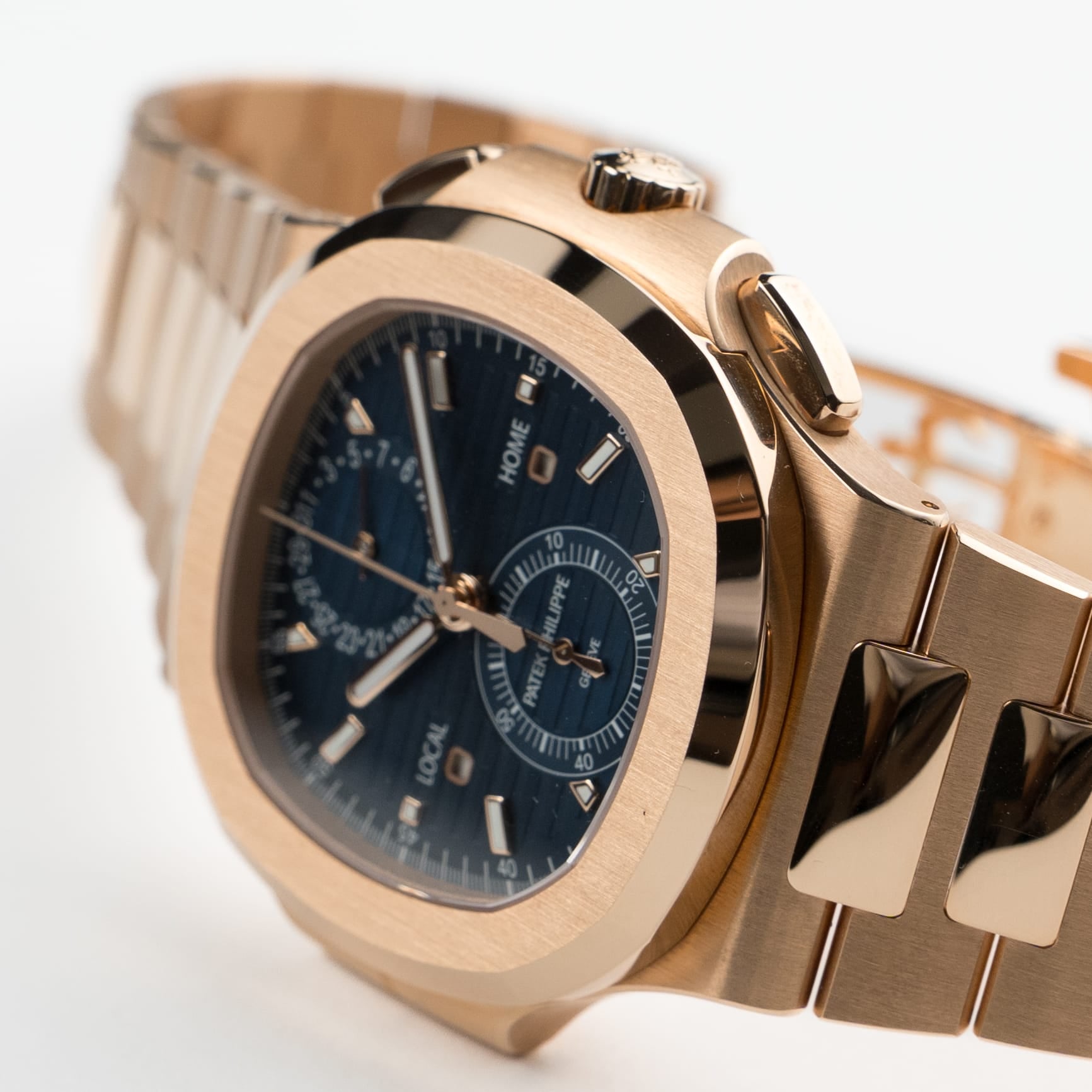 Patek Philippe Nautilus 5990/1R-001 Travel Time Flyback Chronograph Rose Gold Blue Dial (2024)