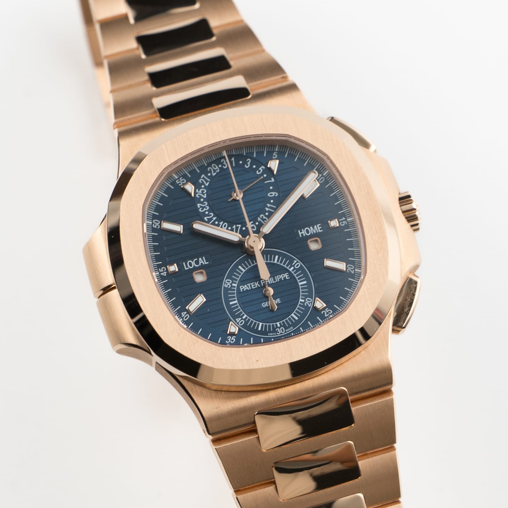 Patek Philippe Nautilus 5990/1R-001 Travel Time Flyback Chronograph Rose Gold Blue Dial (2024)