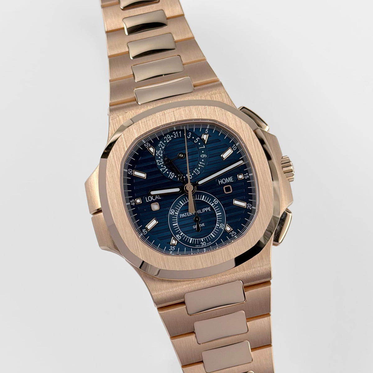 Patek Philippe Nautilus 5990/1R-001 Travel Time Flyback Chronograph Rose Gold Blue Dial (2024)