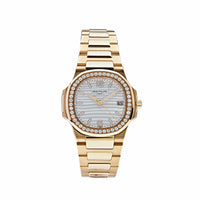 Thumbnail for Luxury Watch Patek Philippe Ladies Nautilus Quartz Rose Gold Diamond Bezel 7010/1R-011 Wrist Aficionado