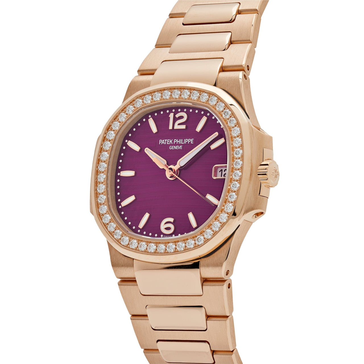 Patek Philippe Nautilus 7010/1R-013 'Ladies' Quartz Rose Gold Purple Diamond Bezel (2024)