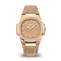 Thumbnail for Luxury Watch Patek Philippe Ladies Nautilus Quartz Rose Gold Diamond Bezel 7010/R-012 Wrist Aficionado