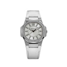 Patek Philippe Nautilus 7010G 'Ladies' White Gold Silver Dial Diamond Bezel Quartz