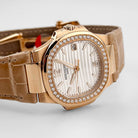 Patek Philippe Nautilus 7010R-011 'Ladies' Rose Gold Silvery Opaline Dial Diamond Bezel