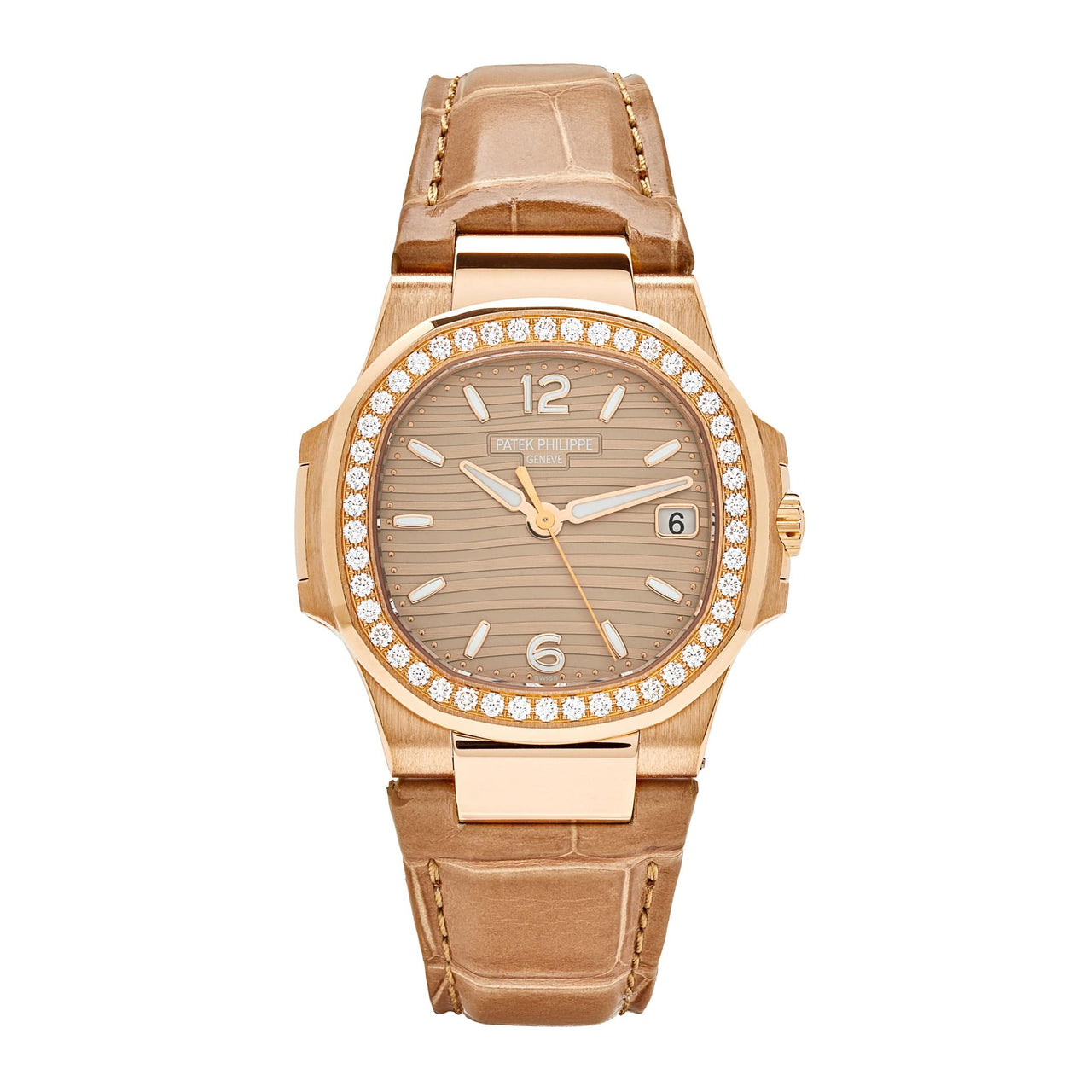 Patek Philippe Nautilus 7010R-012 'Ladies' Quartz Rose Gold Diamond Bezel (2020)