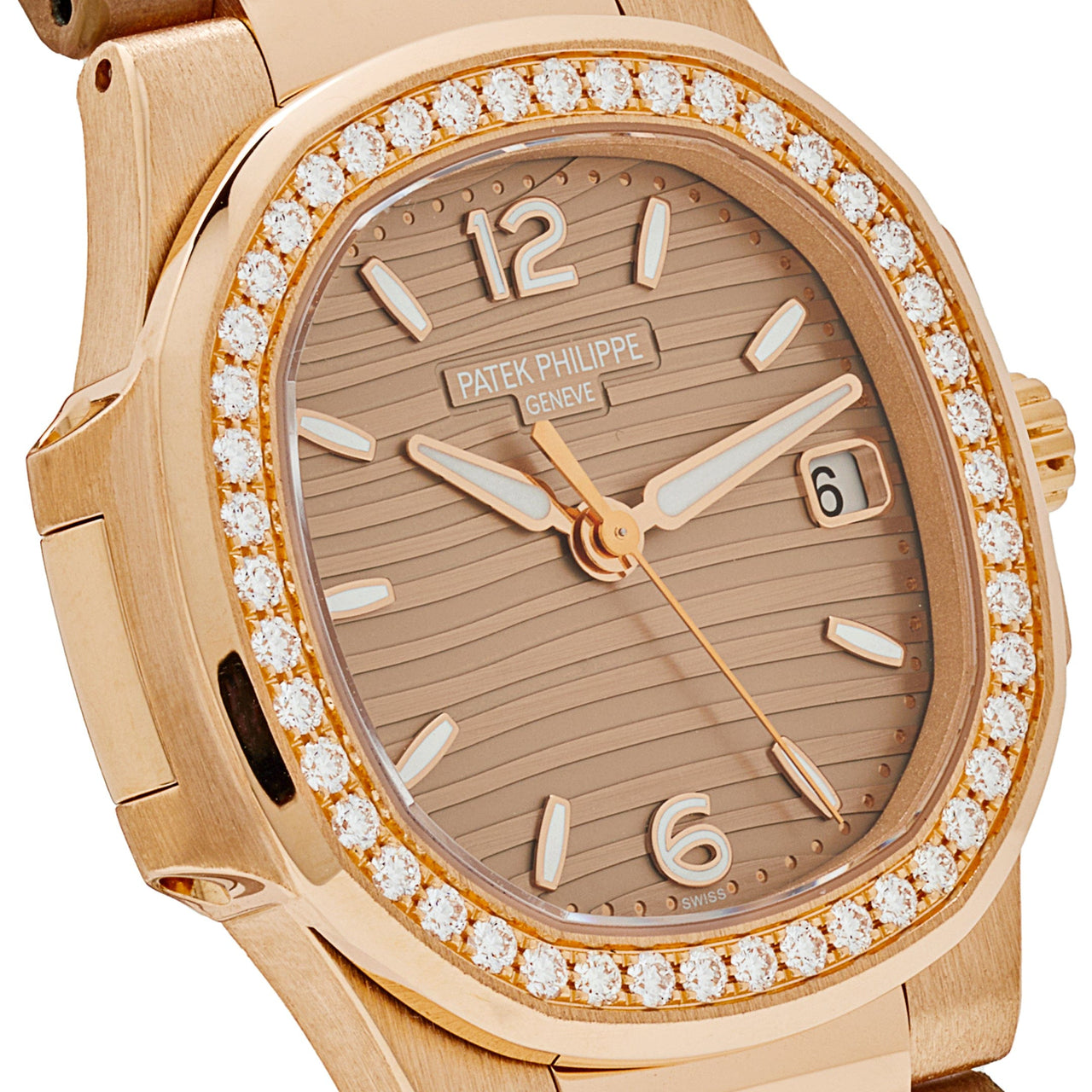 Patek Philippe Nautilus 7010R-012 'Ladies' Quartz Rose Gold Diamond Bezel (2020)