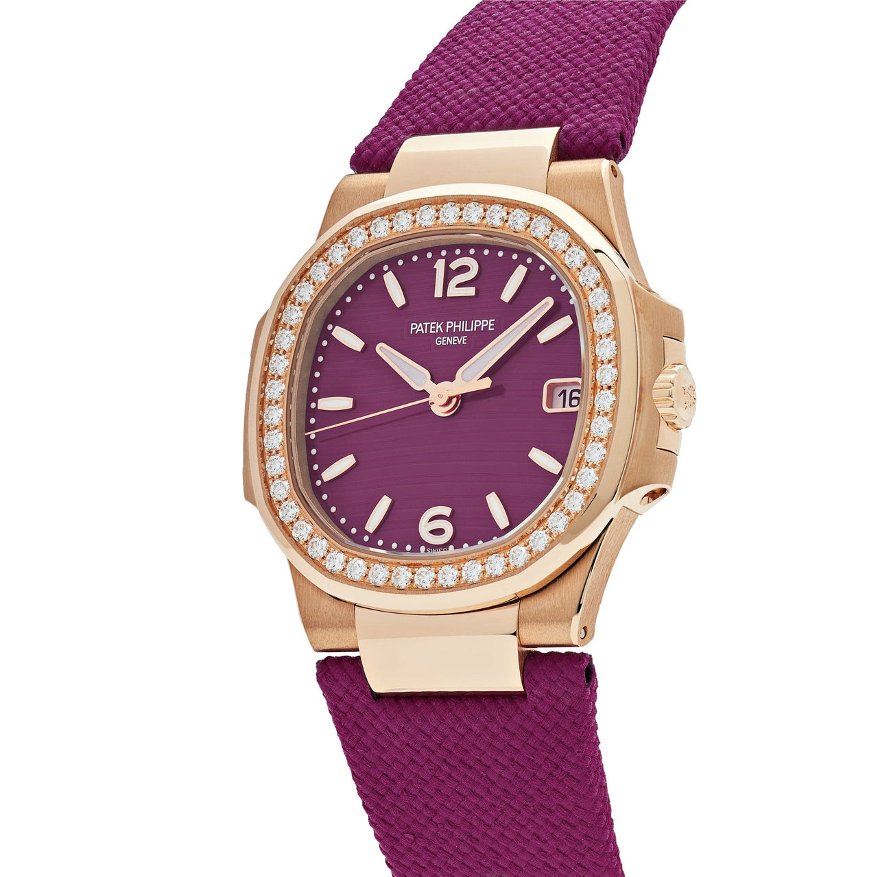 Patek Philippe Nautilus 7010R-013 'Ladies' Rose Gold Purple Dial Diamond Bezel (2023)