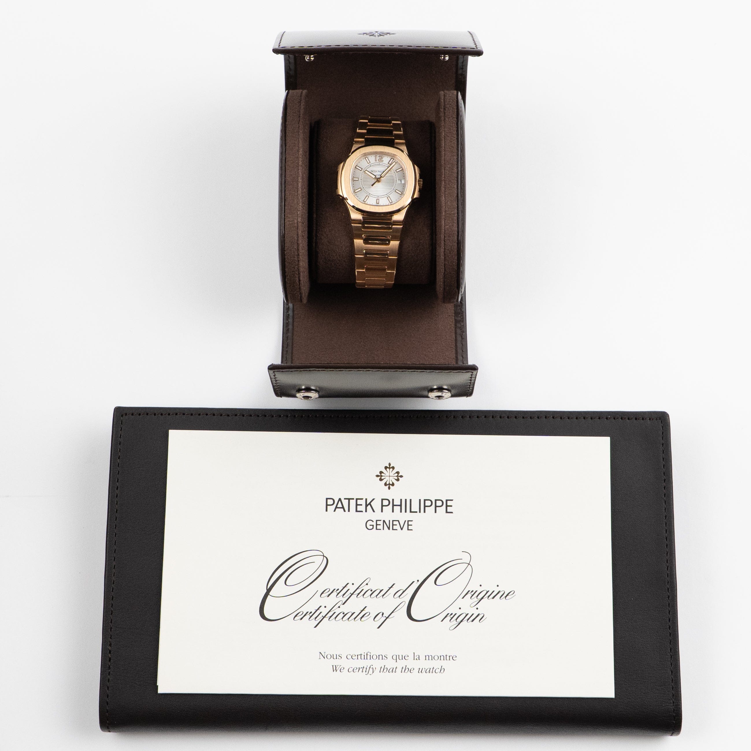 Patek Philippe Nautilus 7011/1R-001 'Ladies' Rose Gold Silver Dial