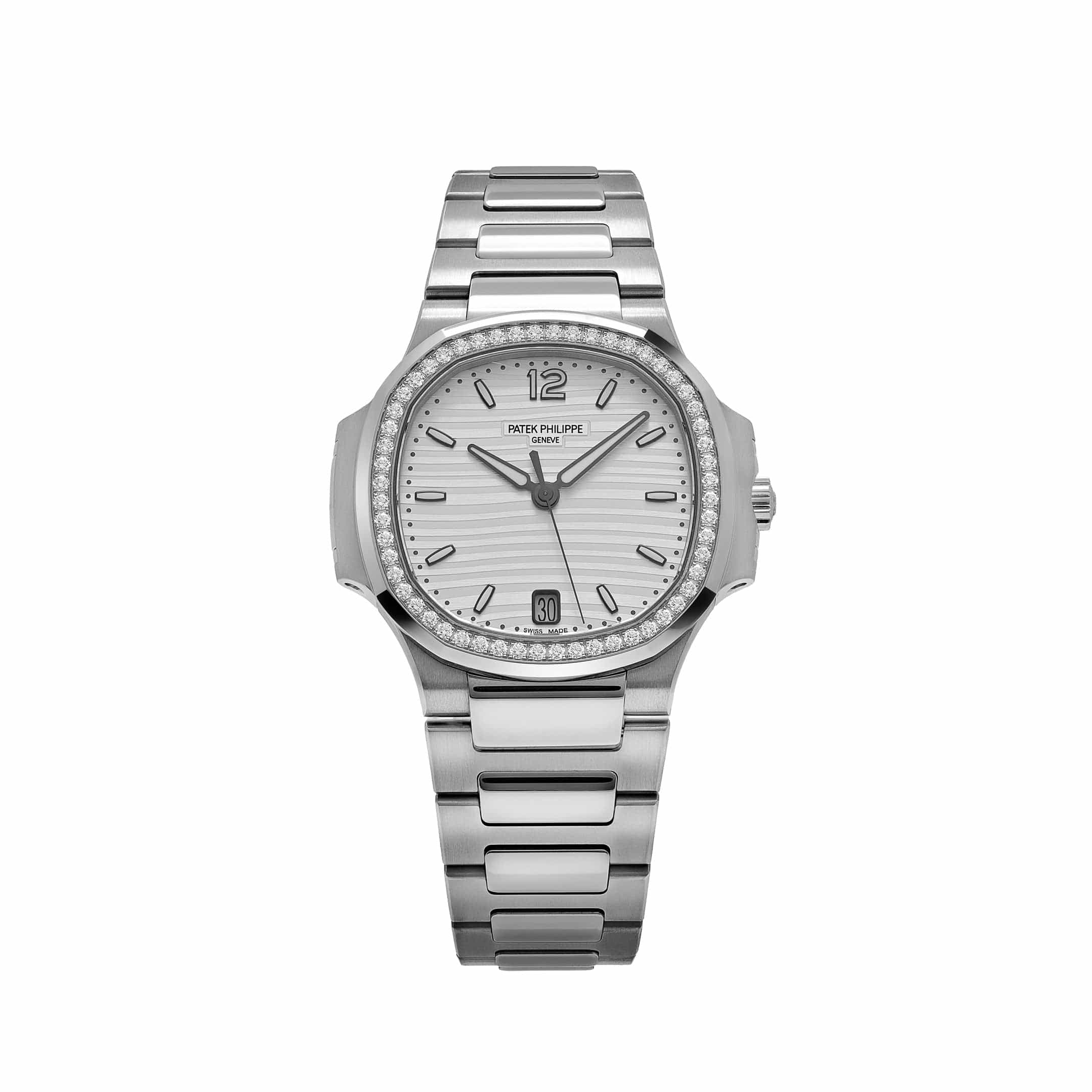 Patek Philippe Nautilus 7118/1200A-010 'Ladies' Stainless Steel Silver Dial Diamond Bezel (2022)