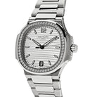 Patek Philippe Nautilus 7118/1200A-010 'Ladies' Stainless Steel Silver Dial Diamond Bezel