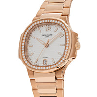 Thumbnail for Luxury Watch Patek Philippe Nautilus Rose Gold Diamond Bezel White Tiffany & Co. Dial 7118/1200R-001 Wrist Aficionado