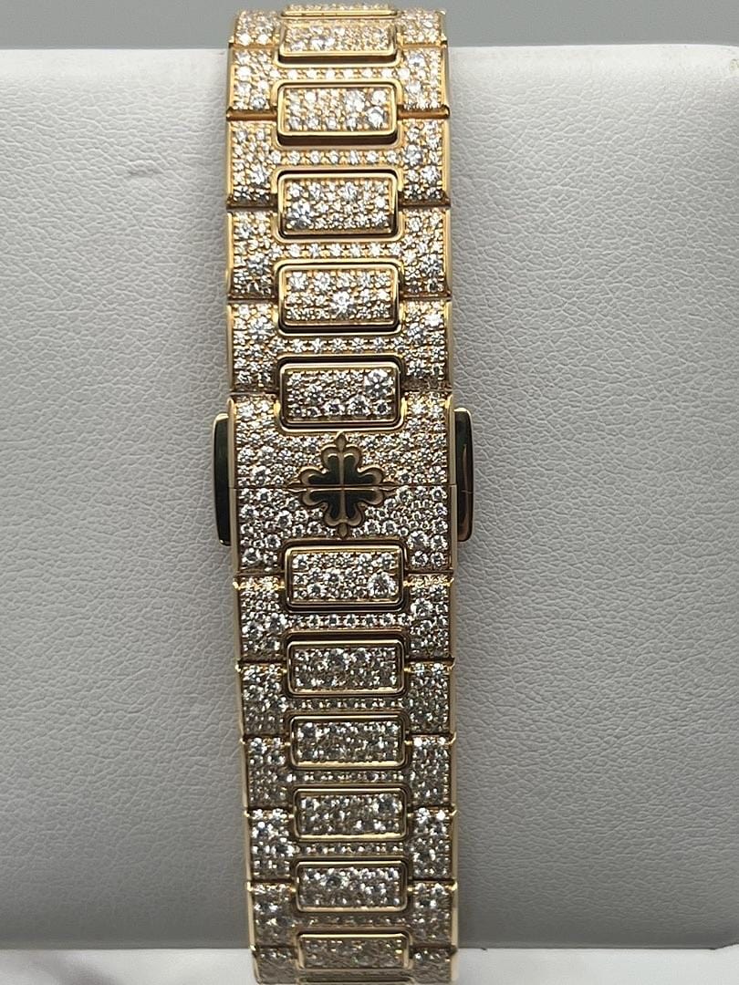 Luxury Watch Patek Philippe Nautilus Rose Gold Iced Out Diamond Set 7118/1450R-001 Wrist Aficionado