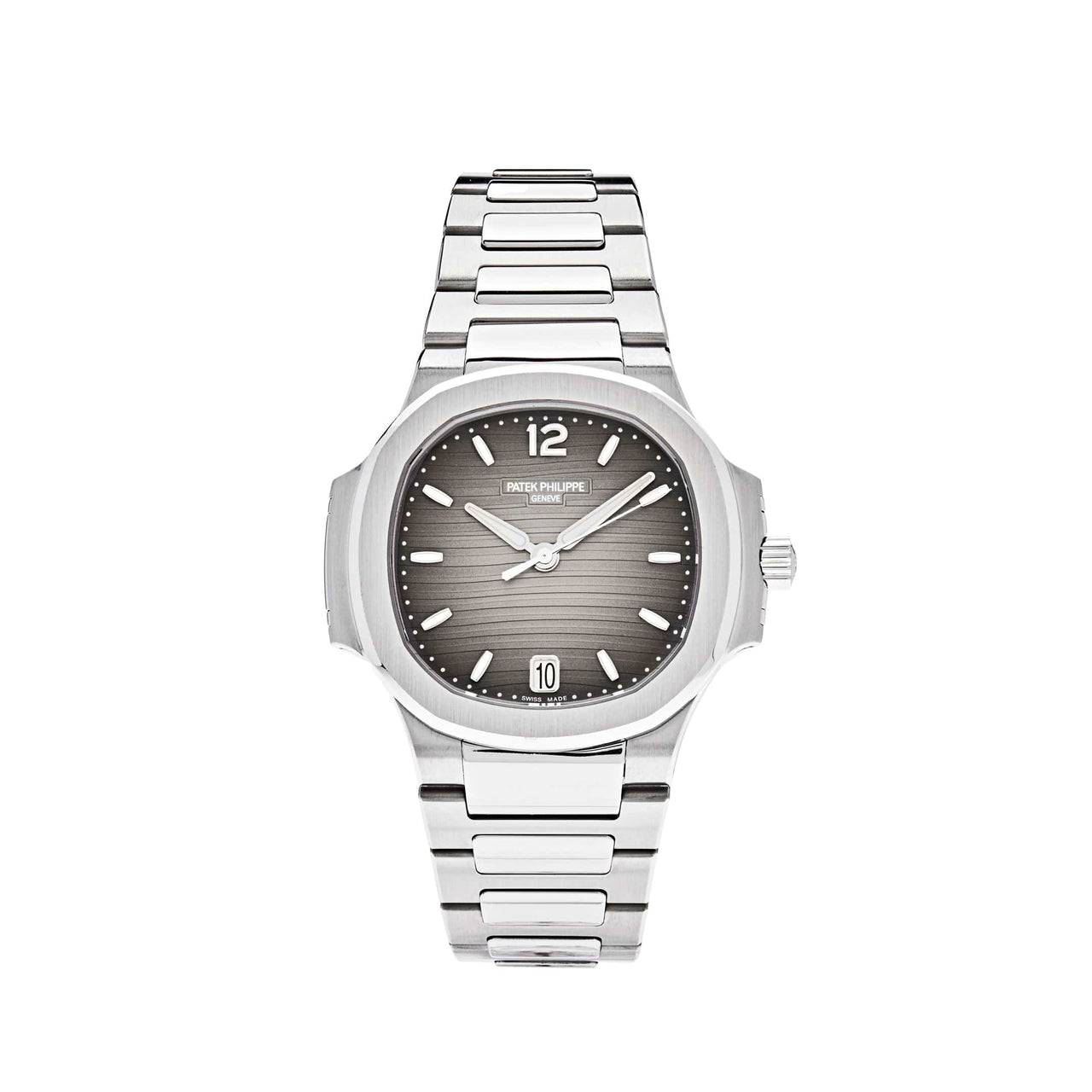 Luxury Watch Patek Philippe Ladies Nautilus Stainless Steel Smoke Grey Dial 7118/1A-011 Wrist Aficionado