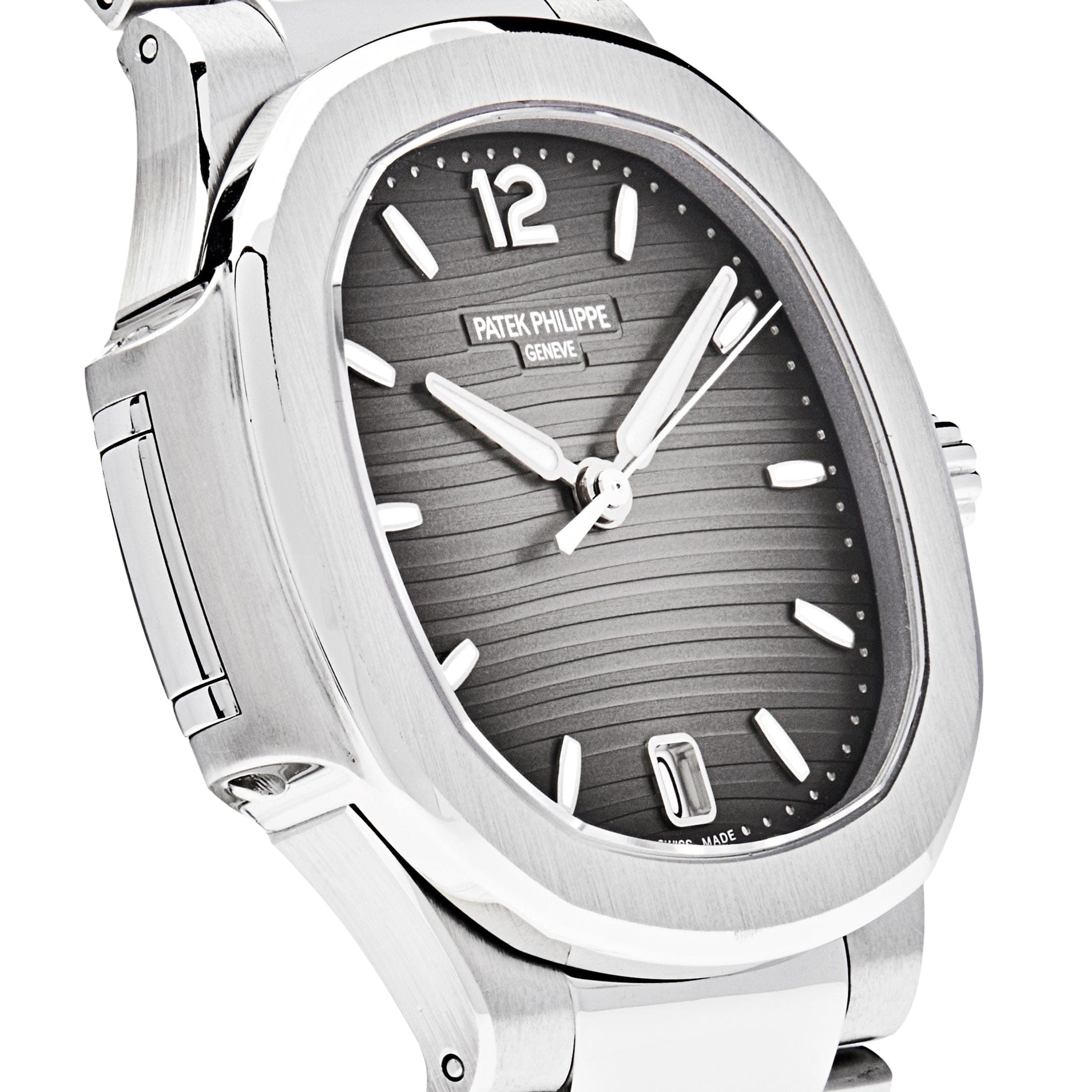 Luxury Watch Patek Philippe Ladies Nautilus Stainless Steel Smoke Grey Dial 7118/1A-011 Wrist Aficionado