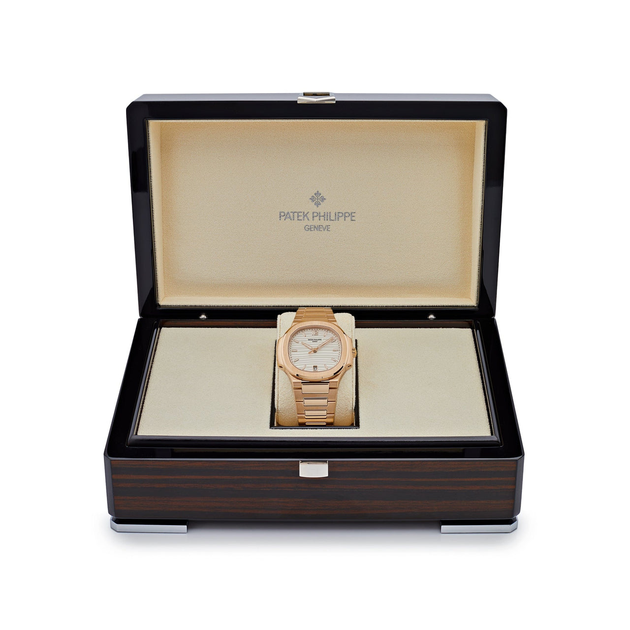 Patek Philippe Nautilus 7118/1R-001 Ladies Automatic Rose Gold Silvery Opaline Dial (2024)
