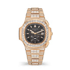 Patek Philippe Nautilus Haute Joaillerie 5980/1400R-011 Flyback Chronograph Rose Gold Diamond Grey Dial Diamond Bezel (2026)