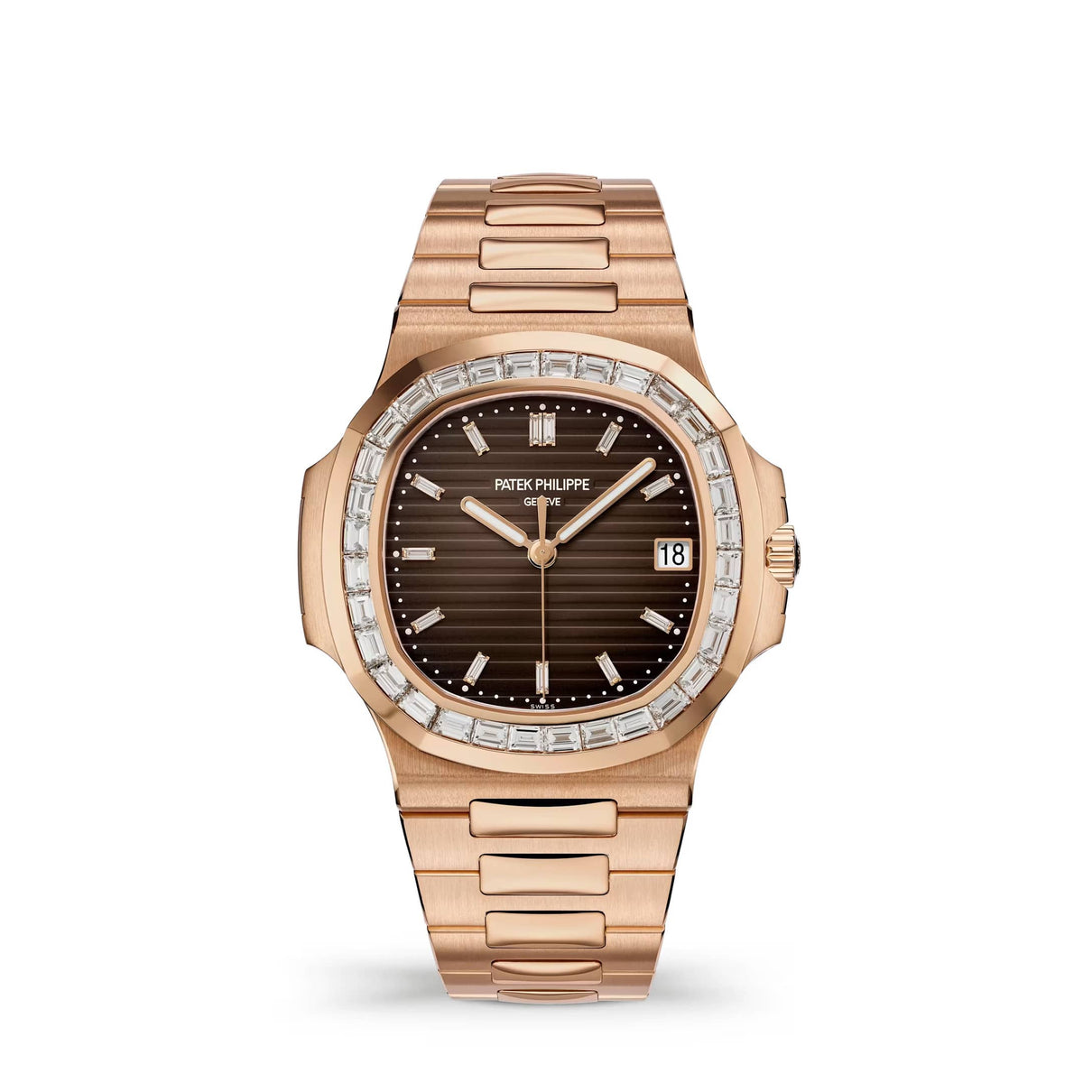 Patek Philippe Nautilus Joaillerie 5723/1R-010 Rose Gold Brown Dial Diamond Bezel (2026)