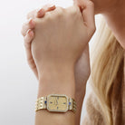 Patek Philippe Octagonal Watch 3847/001 Vintage 'Ladies' Yellow Gold Champagne Dial Blue Sapphire and Diamond-Set