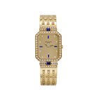 Patek Philippe Octagonal Watch 3847/001 Vintage 'Ladies' Yellow Gold Champagne Dial Blue Sapphire and Diamond-Set