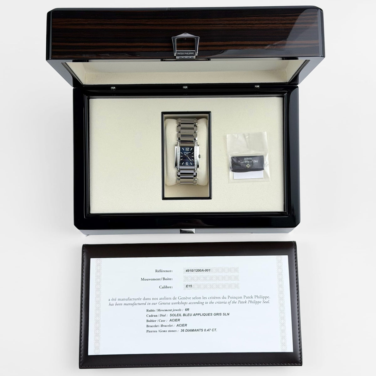 Patek Philippe Twenty-4 4910/1200A-001 'Ladies' Stainless Steel Blue Dial Diamond Bezel Quartz (2026)