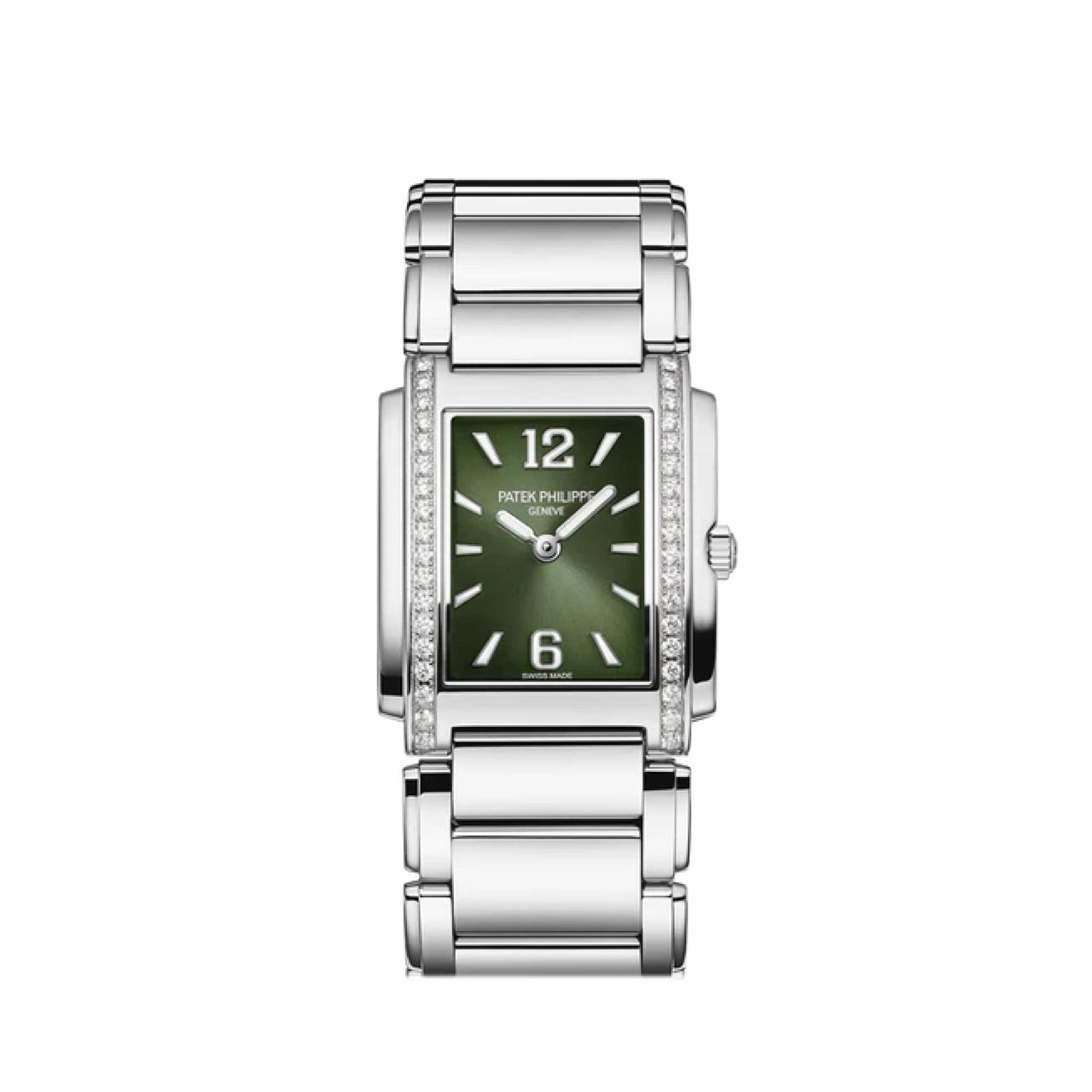Patek Philippe Twenty-4 4910/1200A-011 'Ladies' Quartz Stainless Steel Green Diamond Dial