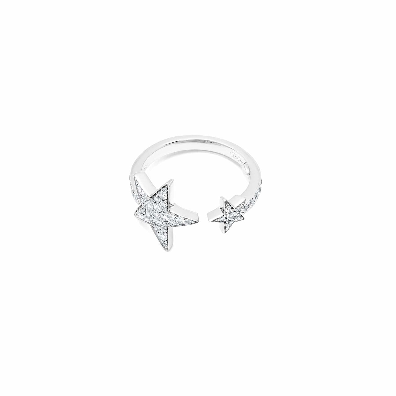 Pave Diamond Star Cuff Ring WG JR3016W