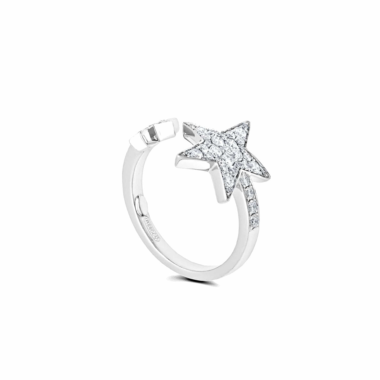 Pave Diamond Star Cuff Ring WG JR3016W