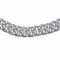 Thumbnail for Pave Diamond White Gold Chain Link Necklace Wrist Aficionado