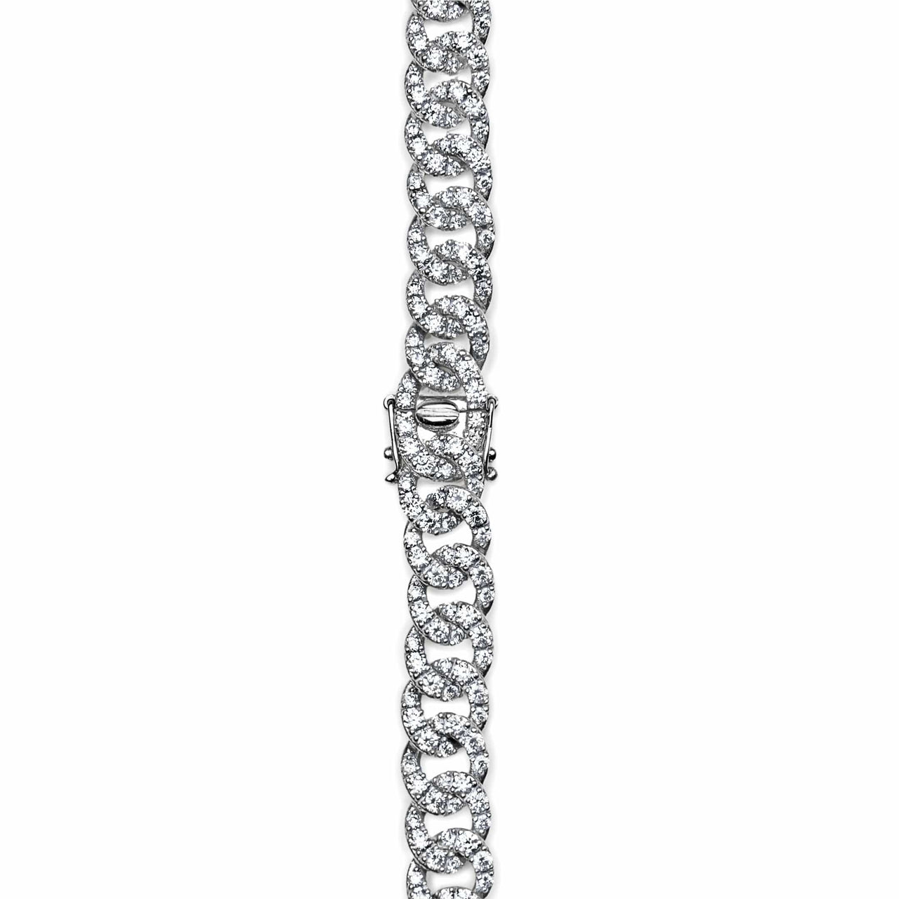 Pave Diamond White Gold Chain Link Necklace Wrist Aficionado
