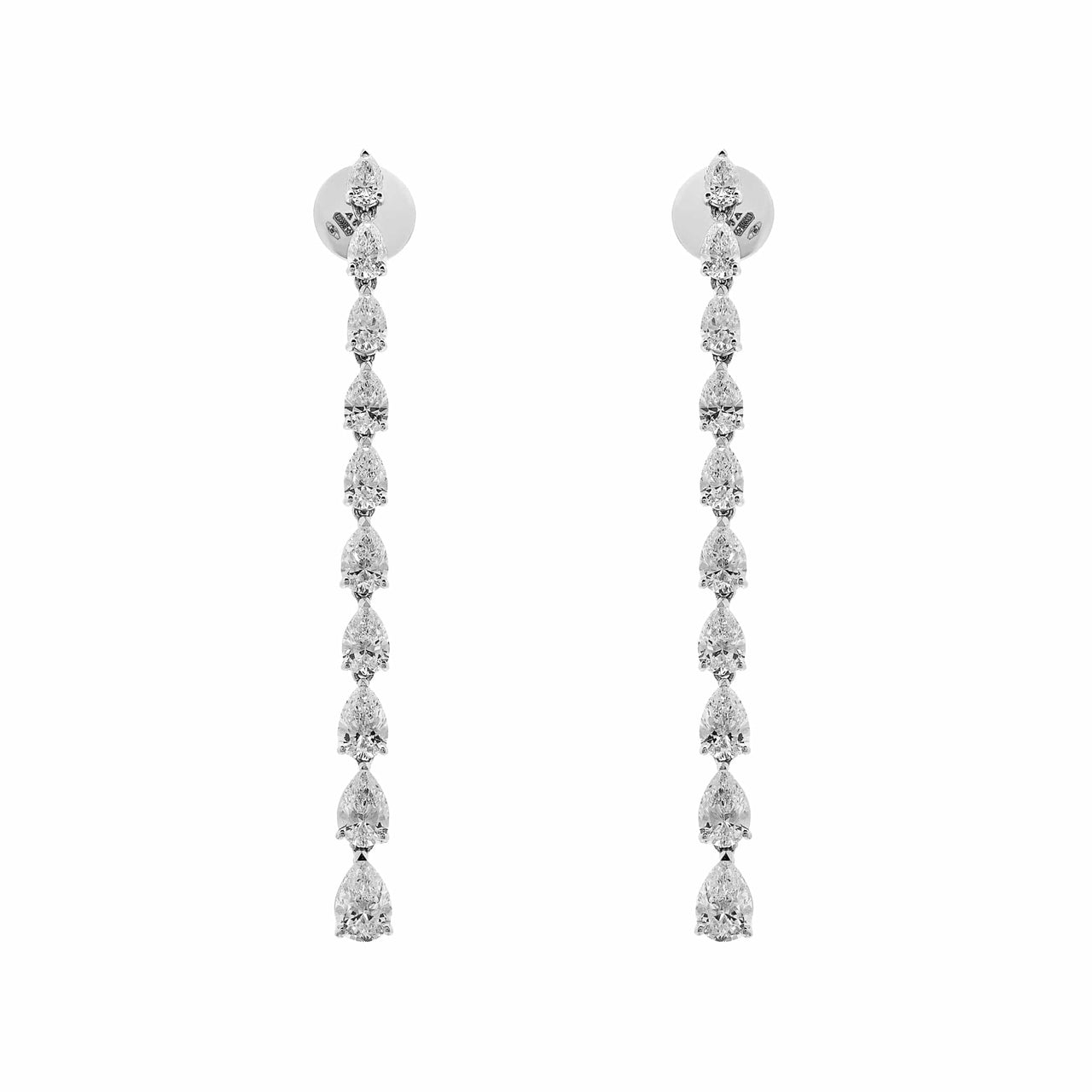 Pear-Shaped Diamond Drop Earrings