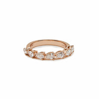 Thumbnail for Pear-Shaped Diamond Half Eternity Rose Gold Band